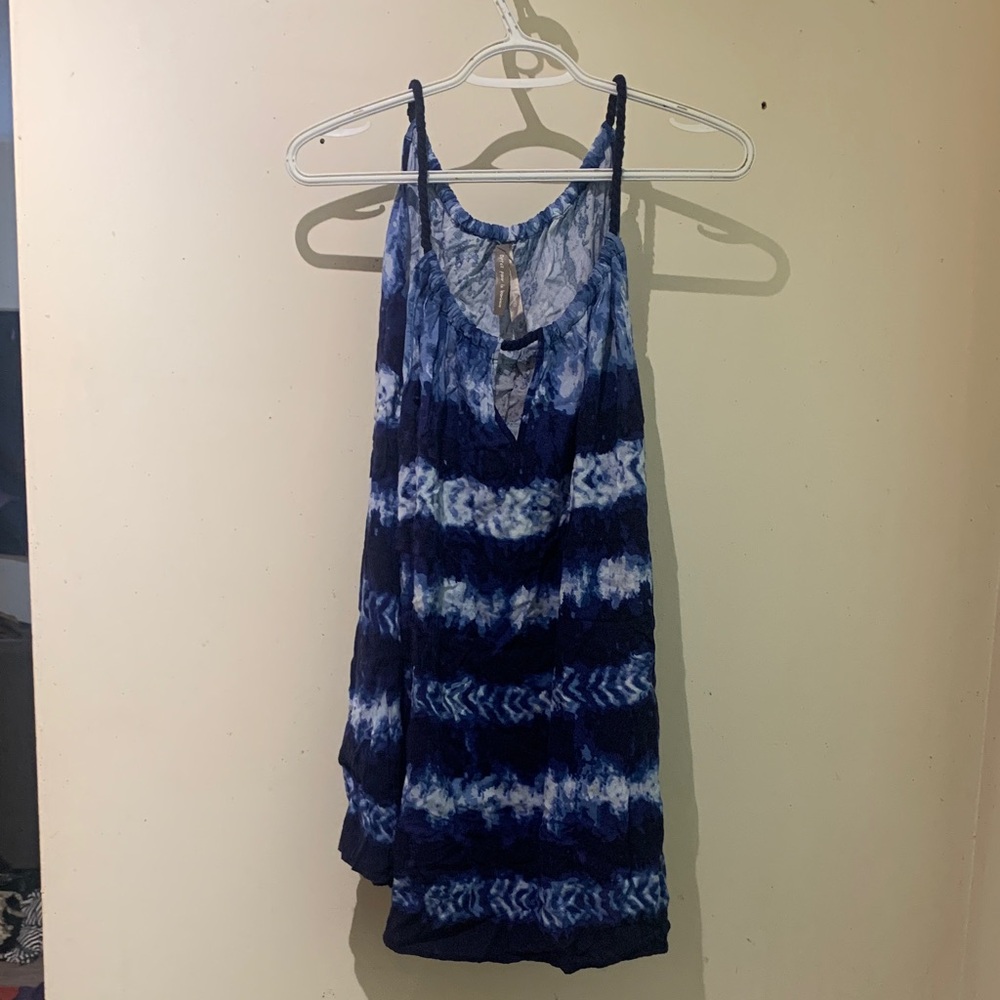 Penningtons Navy and White Tie-Dye Tank Top